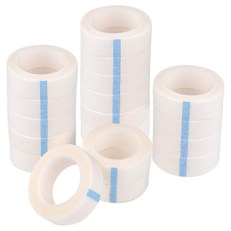 TUPARKA 18 Pack Eyelash Tape White Paper Fabric Tape for Eyelash Extension Supply, 0.5 Inch x 10 Yard Each Roll - Image 1